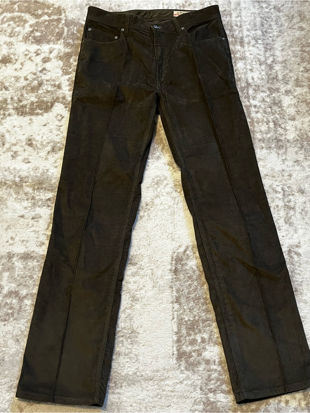 Orvis Mens Brown Fine Corduroy Pants 34 x 34 5-Pocket Straight Leg Stretch Pants